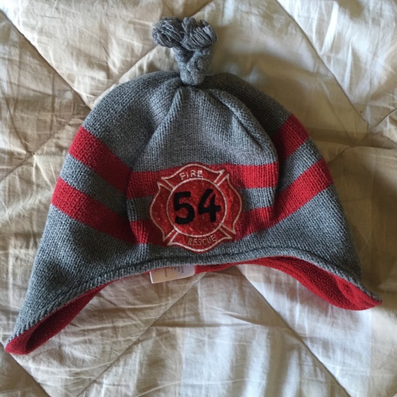 Gymboree Fire Rescue hat, The Children's Place hat, and Land's End mittens - Picture 4 of 11